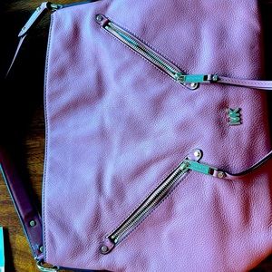 Michael Kors Dusty Pink Pebbled Leather Evie Hobo